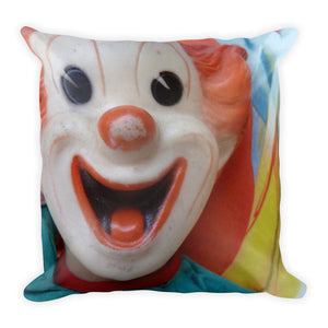 Vintage Clown Double Sided Throw Pillow #3 - Bozo and Squinty