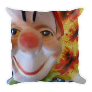 Vintage Clown Double Sided Throw Pillow #1 - Atomic Clown