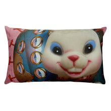 Vintage Toy Bear and Bunny Double Sided Throw Pillow!