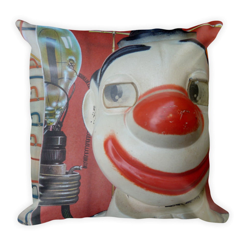 Vintage Clown Double Sided Throw Pillow #4 - Side Eye