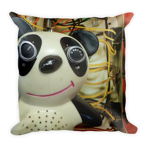 Vintage Toy Panda and Mouse Double Sided Throw Pillow!
