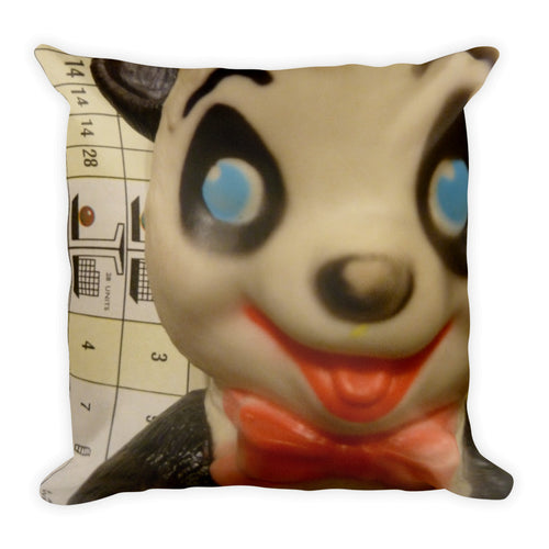 Vintage Panda and Boy Double Sided Throw Pillow!