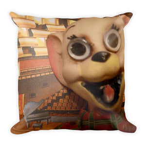 Vintage Toy Panda and Mouse Double Sided Throw Pillow!